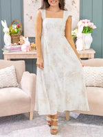 Women's Soft Floral Print Casual Midi Dress