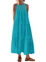 2026 Women's Boho Sleeveless Hollow Out Maxi Dress