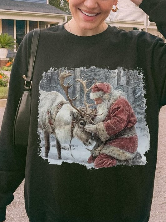 Women's Vintage Christmas Santa Shirt