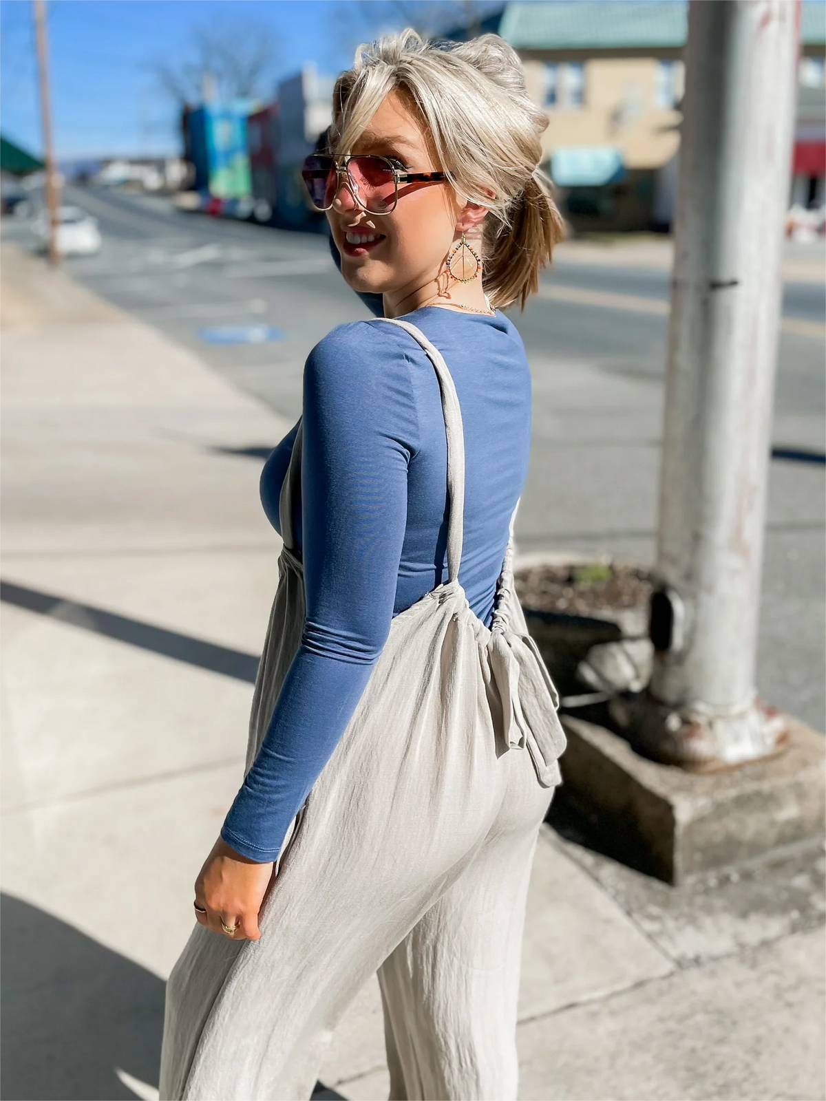 Soft Loose Solid Color Wide Leg Jumpsuit