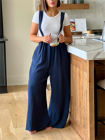 Soft Loose Solid Color Wide Leg Jumpsuit
