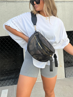 Washed Roll Sleeve Studded Oversized Short Sleeve Top