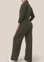 Long Sleeve Wide Leg Jumpsuit