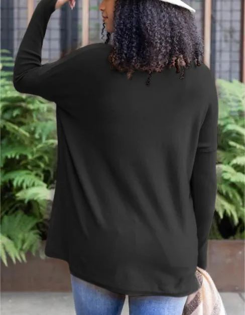 NewLong Sleeve Thumbhole Sweater Pocket Tunic