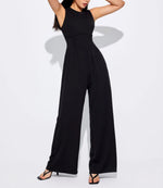 Women's Solid Sleeveless Wide Leg Jumpsuit