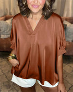 Classic Silk Satin V-Neck Shirt