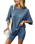 Women's Ribbed Summer Two Piece Lounge Set