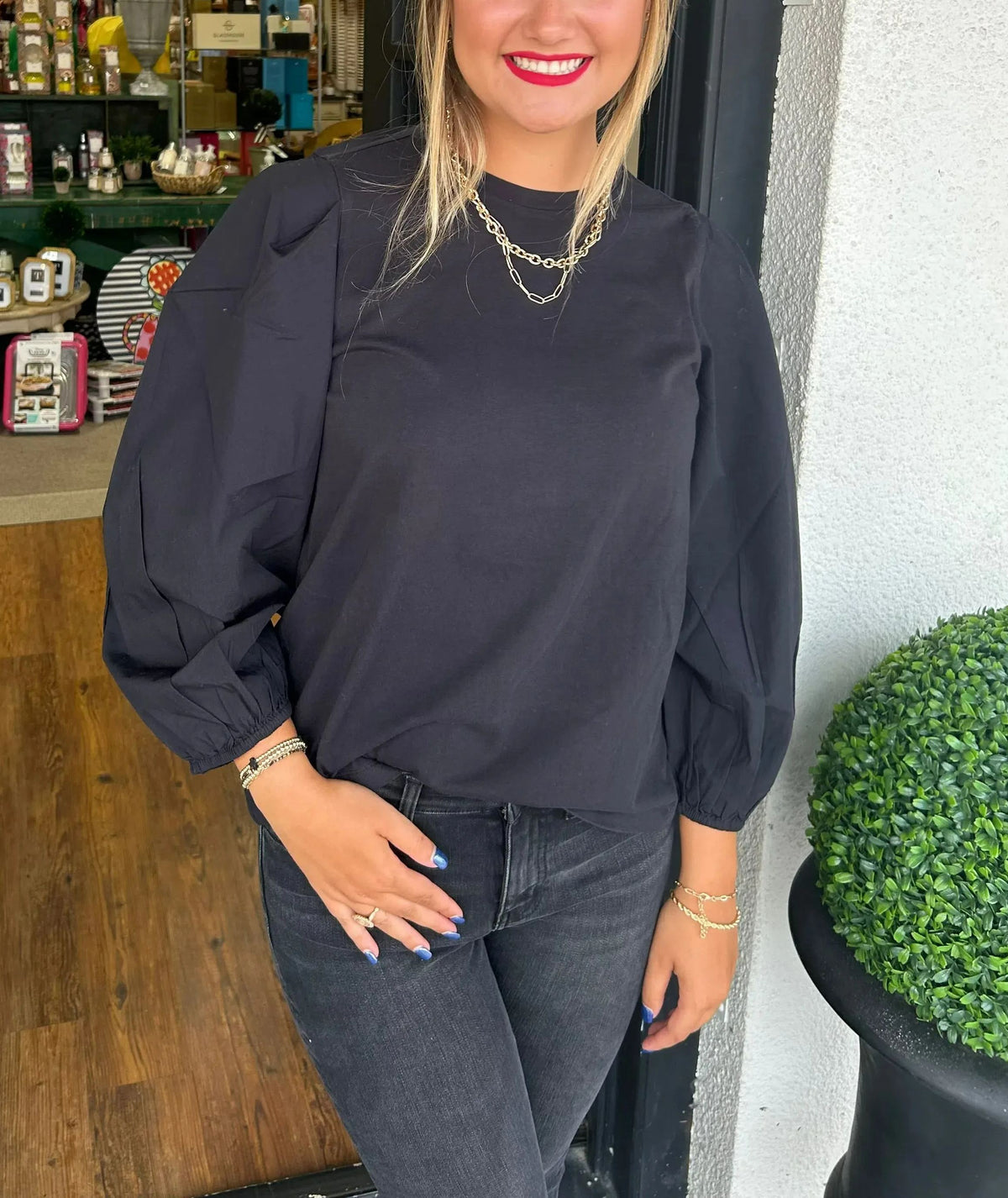 Women's Poplin Sleeve Tops