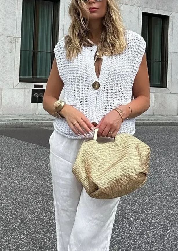 Women's Crochet Knit Sweater Vest