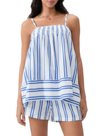 Women's Striped Tank Top and Shorts Two-Piece Set