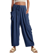 Women??s Casual Linen Blend Palazzo Pants