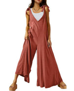 Women's Tie Strap Causal Sleeveless Wide Leg Long Rompers