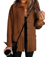 Women'sCasual Button Down Long Sleeve Quilted Jackets
