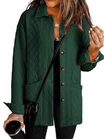 Women'sCasual Button Down Long Sleeve Quilted Jackets