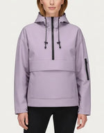 Fleece-lined Hooded Rain Jacket With Kangaroo Pocket (Buy 2 Free Shipping)