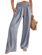 Women's High Waisted Gingham Palazzo Pants