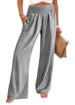 Women's High Waisted Gingham Palazzo Pants