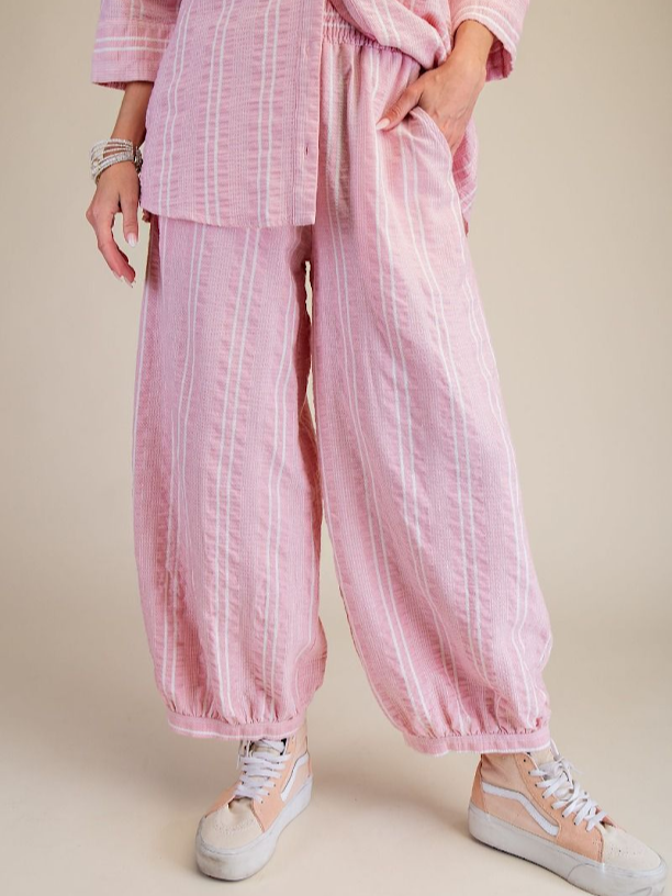 Women?¡¥s Oversized Stripe Two Piece Set