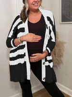Women's Striped Knit Cardigan
