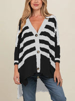 Women's Striped Knit Cardigan