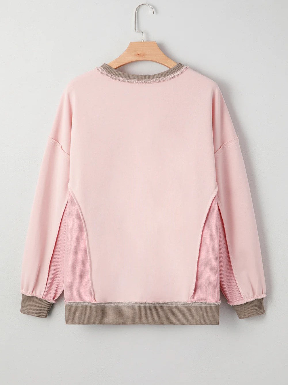 Women's Color Block Patchwork Waffle Knit Sweatshirt