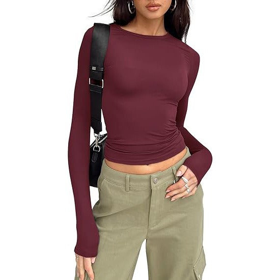 Women's Crewneck Double Lined Basic Tees (Buy 3 Free Shipping)