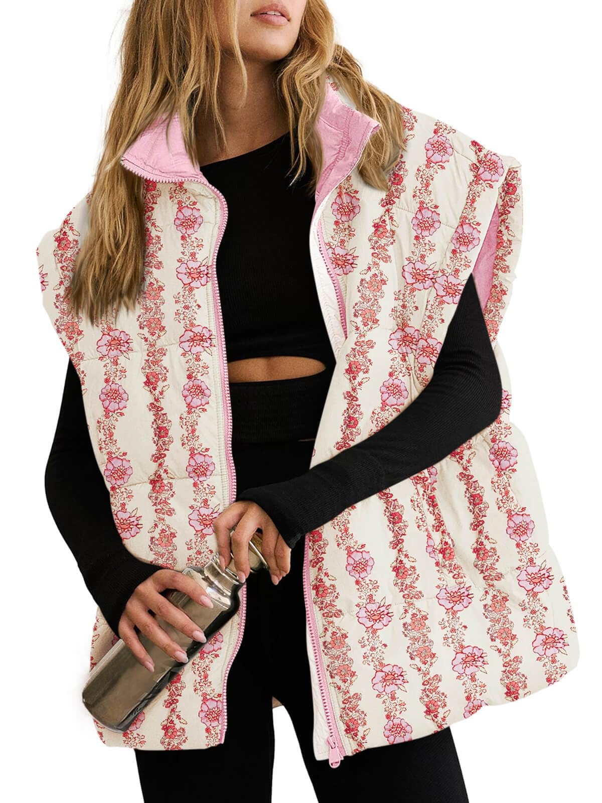 Women's Floral Puffer Vest