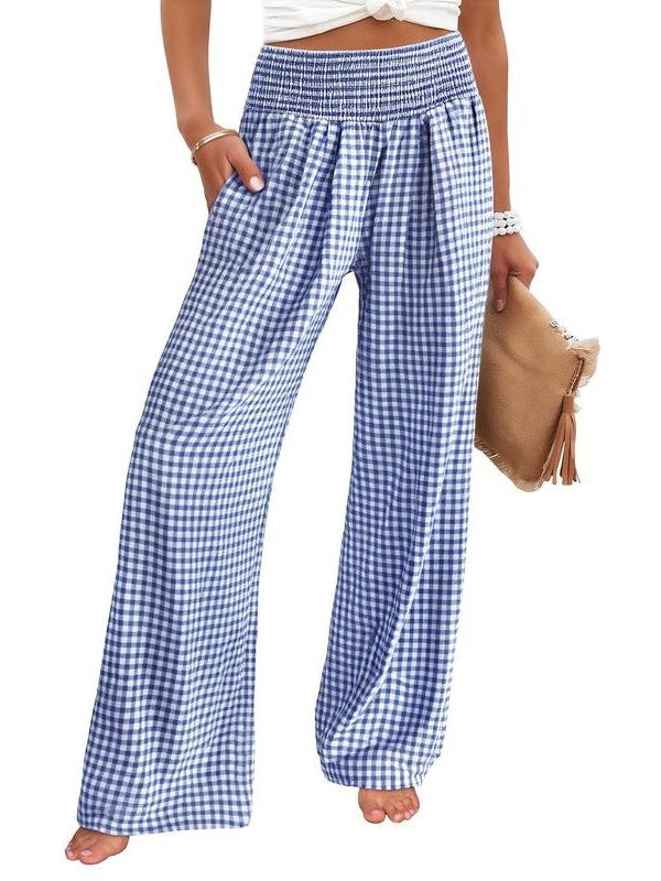 Women's Valentine's Gingham Wide-Leg Pants