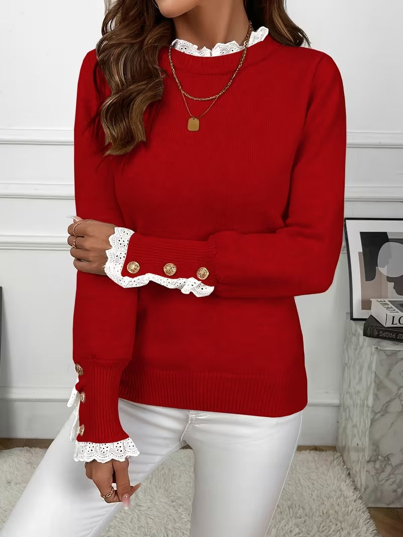 Women's Lace-Trimmed Knit Tops