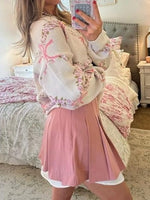 Women's Cute Bow Print Sweater