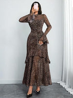 Valentine's Sheer Leopard Maxi Dress