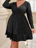 Women's V Neck Sequin Mini Dress