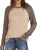 Women's Tunic Curved Hem Thumb Hole Shirts