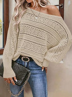 Women's Off Shoulder Batwing Oversized Sweater