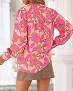 Women's V Neck Half Button Down Business Blouses