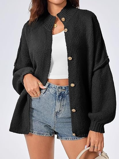 Women's Oversized Lantern Sleeve Cardigans
