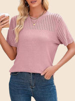 Women's Summer Hollow Out Short Sleeve Knit Tops