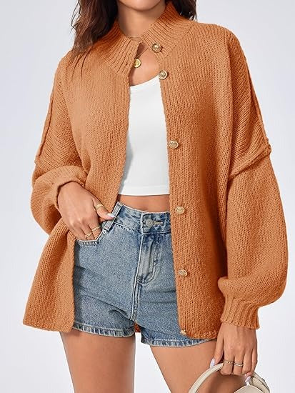 Women's Oversized Lantern Sleeve Cardigans