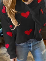 Women's Valentine Heart Print Sweater