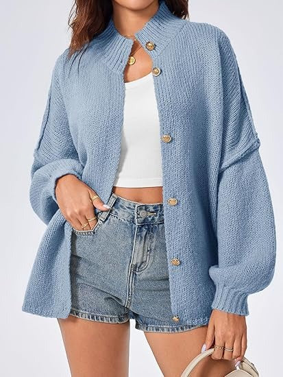 Women's Oversized Lantern Sleeve Cardigans