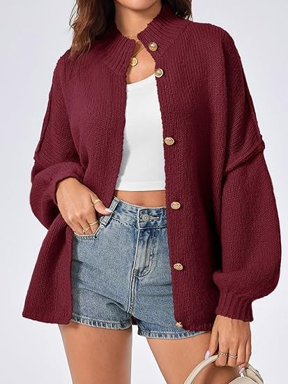 Women's Oversized Lantern Sleeve Cardigans