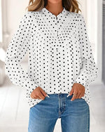 Women's V Neck Half Button Down Business Blouses