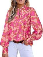 Women's V Neck Half Button Down Business Blouses