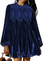 Women's Vintage Velvet Babydoll Dress