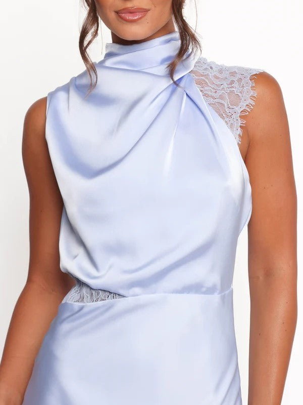 Women's Halter Neck Lace Maxi Dress