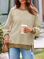 Women's Oversized Striped Sweatshirt