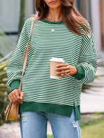 Women's Oversized Striped Sweatshirt