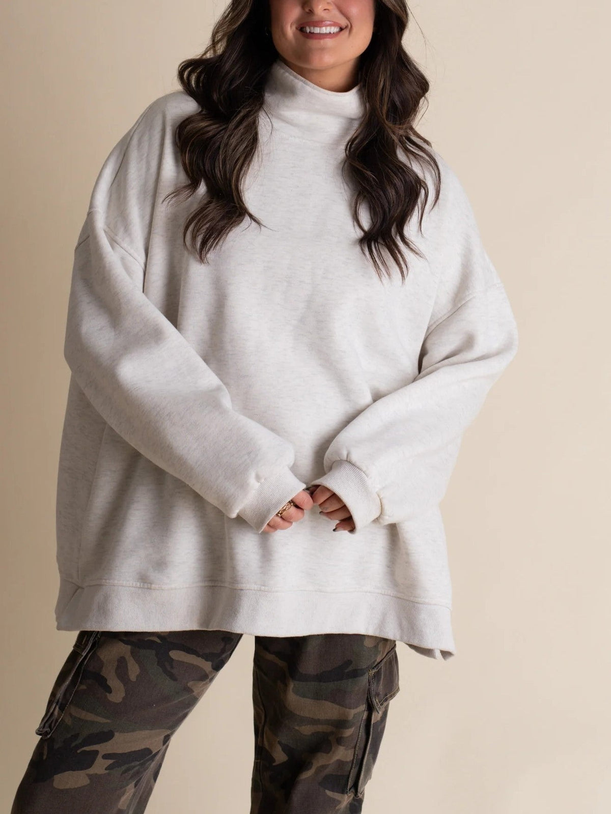 Women's Oversized Turtleneck Sweatshirt