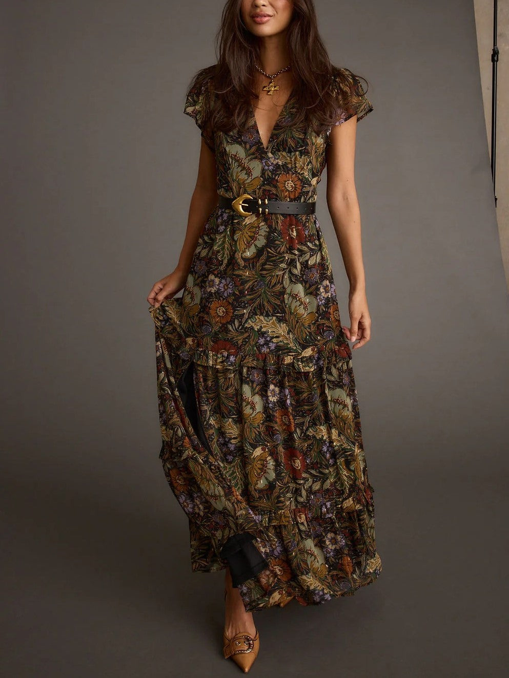 Women's Floral Paisley Maxi Dress