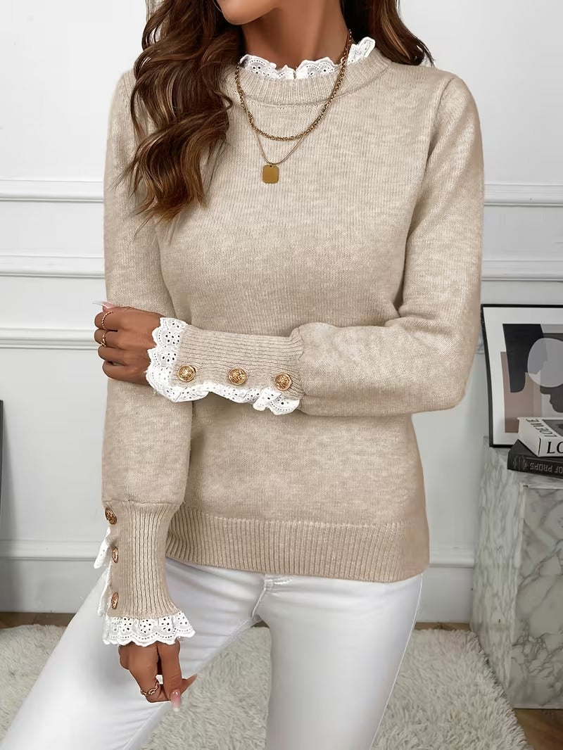 Women's Lace-Trimmed Knit Tops